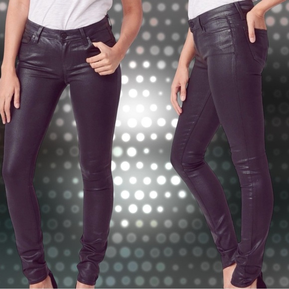 NWOT PAIGE Denim ‘Verdugo Ultra Skinny’ Jeans in “Black Fog Luxe Coating” Sz 26 - Picture 2 of 16